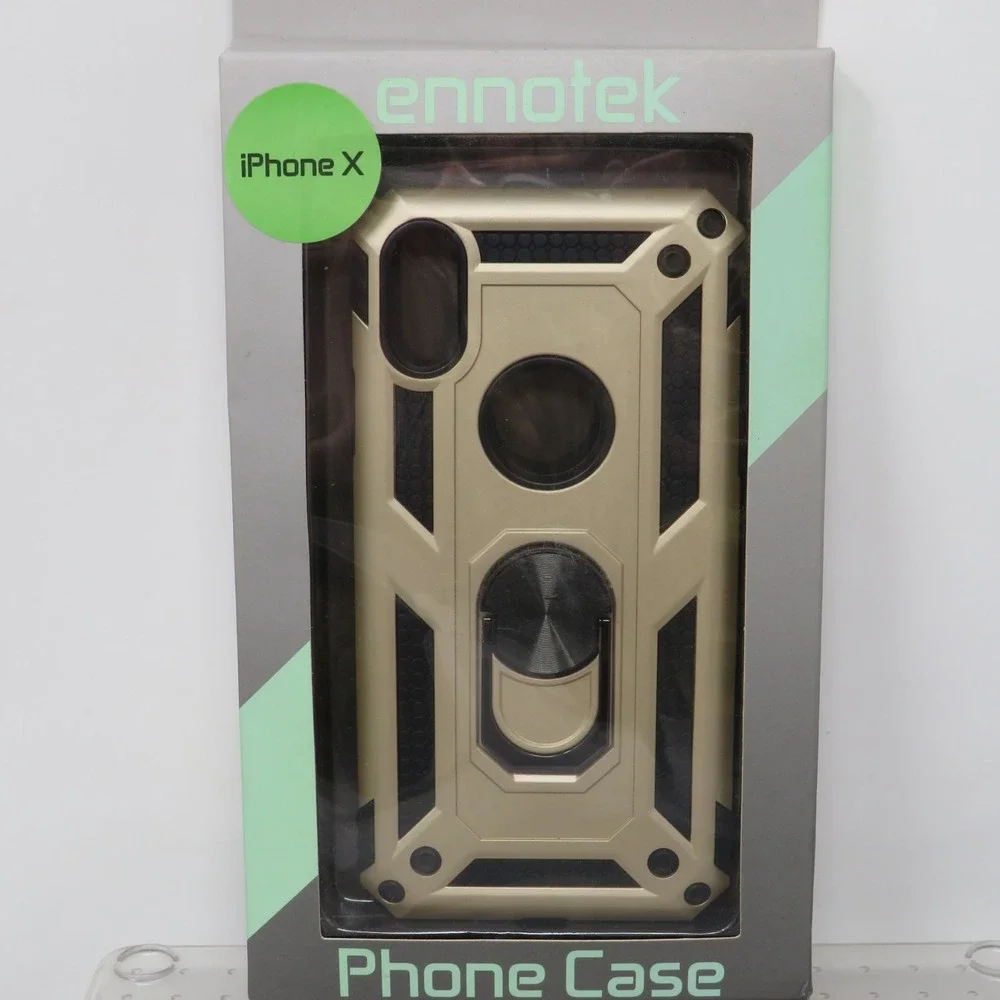 Iphone X Ennotek Phone Case Magnetic‎ Ring Gold And Black
